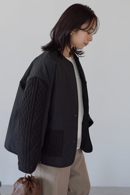 ≪SALE≫Knit Cable Switch Padded Jacket