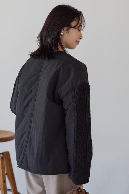 ≪SALE≫Knit Cable Switch Padded Jacket