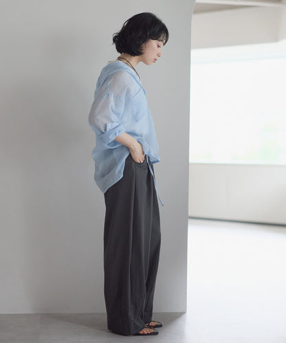 《Scheduled for April 24 Arrival》R/N Pique Tuck Wide Curve Pants