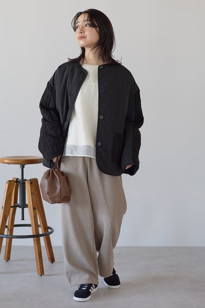 ≪SALE≫Knit Cable Switch Padded Jacket