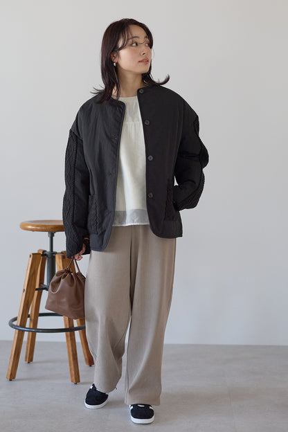 ≪SALE≫Knit Cable Switch Padded Jacket