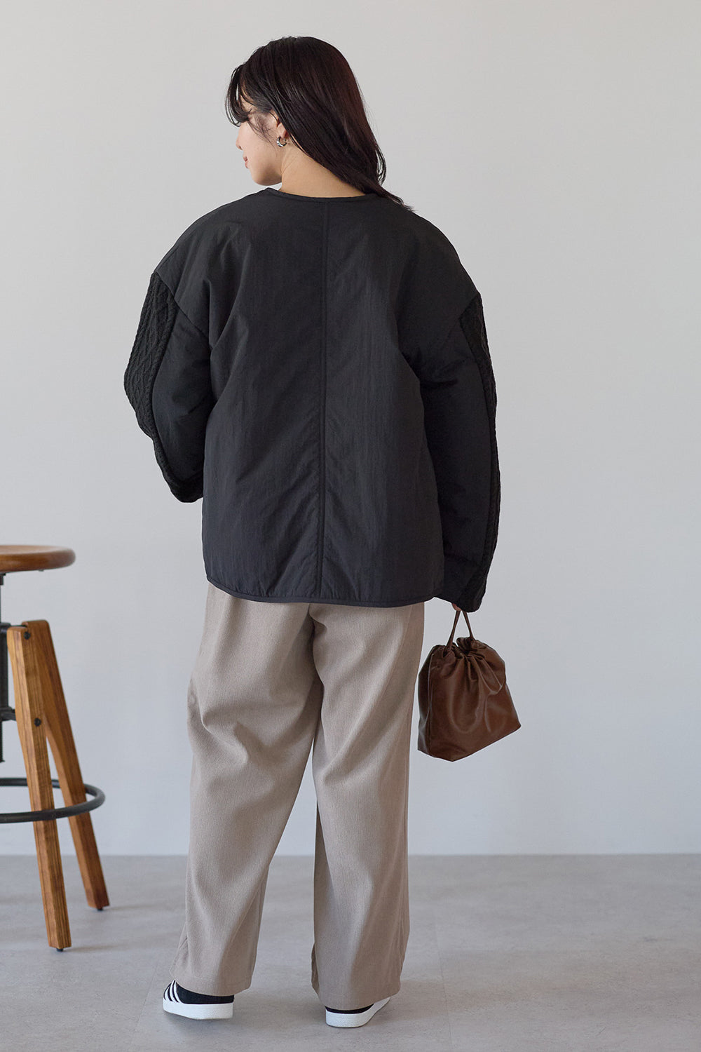 ≪SALE≫Knit Cable Switch Padded Jacket