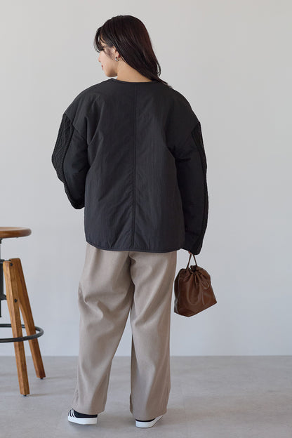 ≪SALE≫Knit Cable Switch Padded Jacket