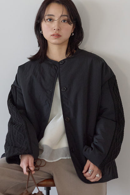 ≪SALE≫Knit Cable Switch Padded Jacket