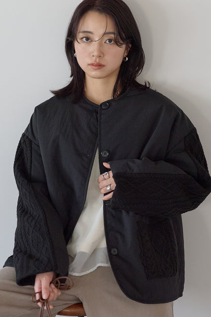≪SALE≫Knit Cable Switch Padded Jacket