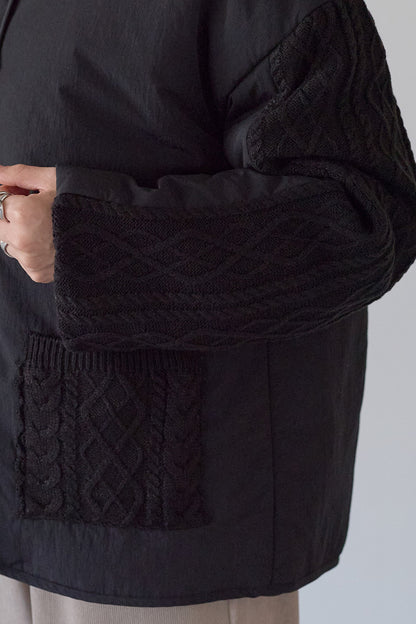 ≪SALE≫Knit Cable Switch Padded Jacket