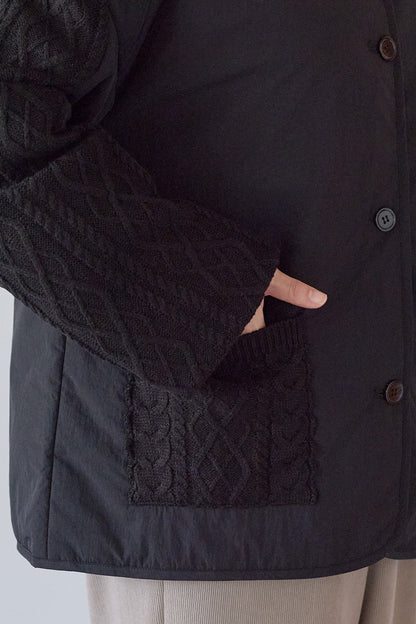 ≪SALE≫Knit Cable Switch Padded Jacket