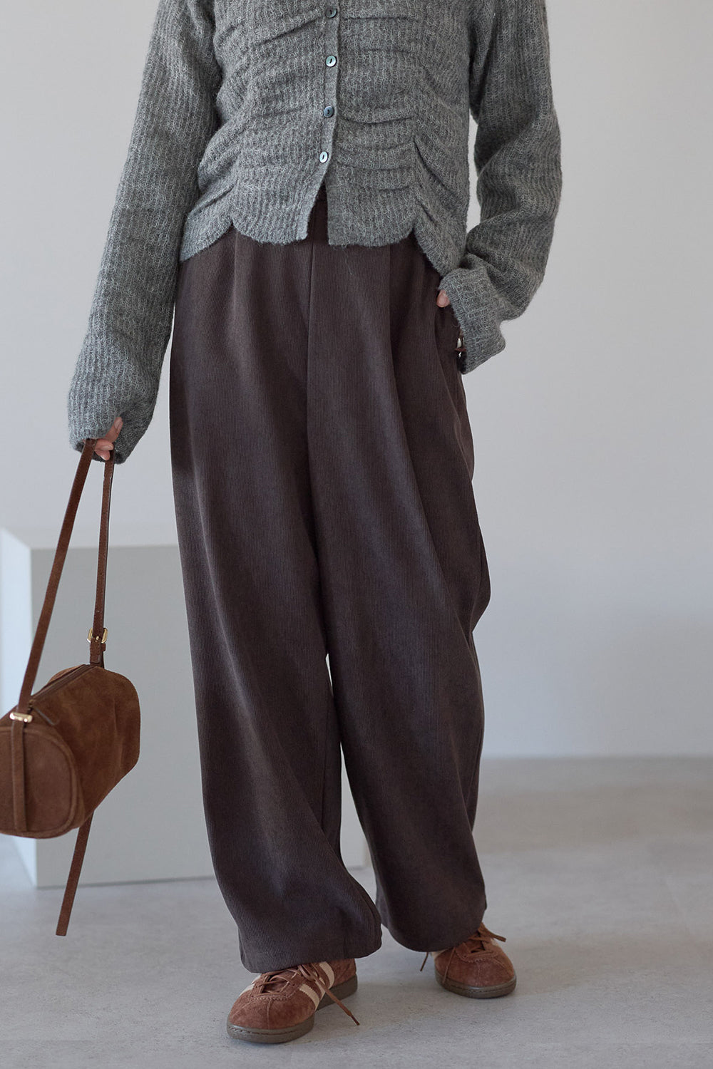 ≪SALE≫Corduroy Bonded Wide Pants