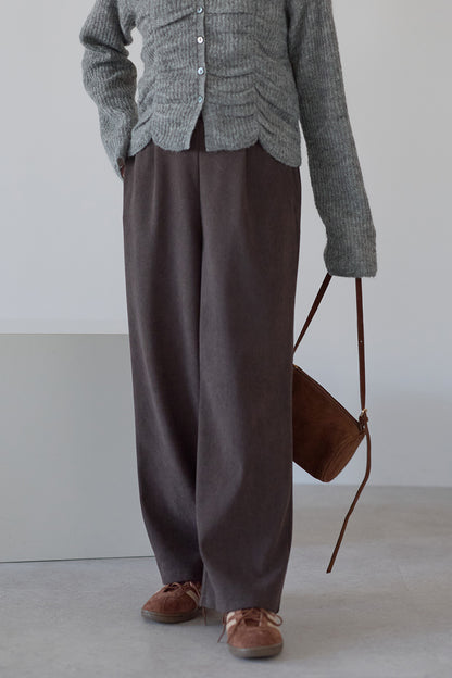 ≪SALE≫Corduroy Bonded Wide Pants