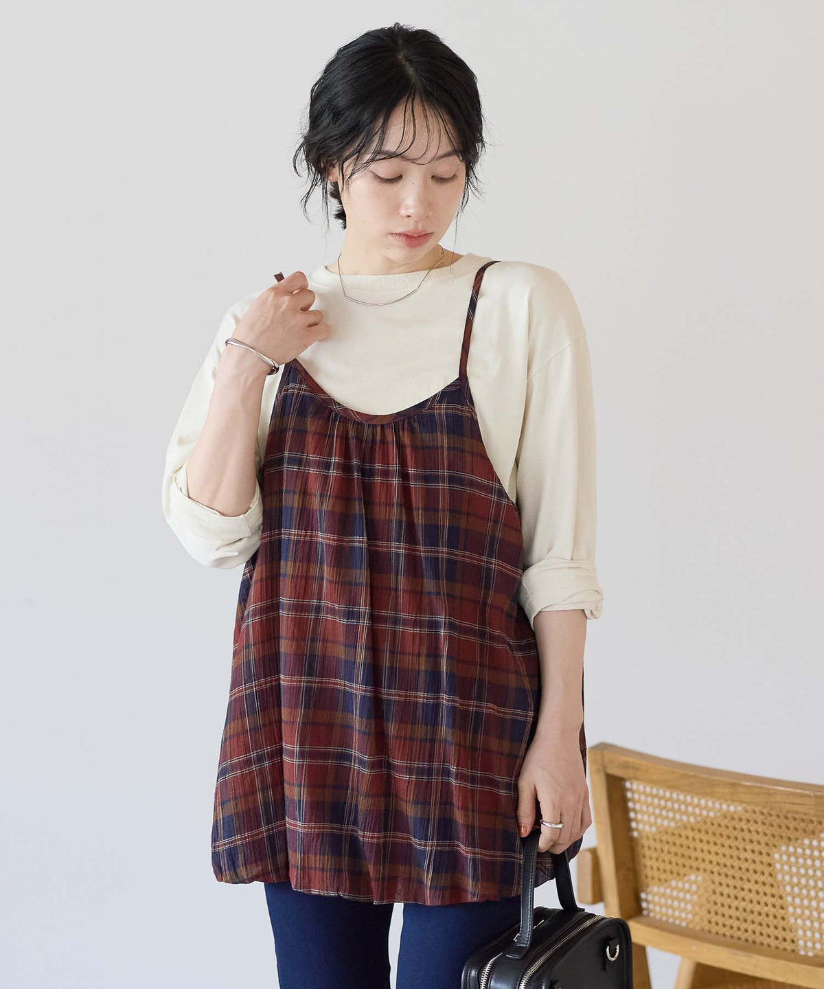 チェックレッド / 157cm / FREE