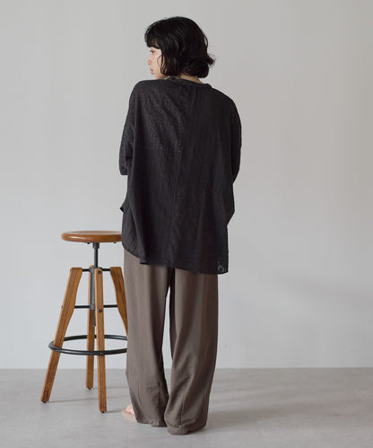 《Scheduled for April 24 Arrival》R/N Pique Tuck Wide Curve Pants