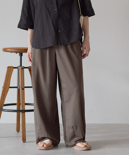 《Scheduled for April 24 Arrival》R/N Pique Tuck Wide Curve Pants