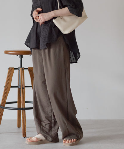 《Scheduled for April 24 Arrival》R/N Pique Tuck Wide Curve Pants