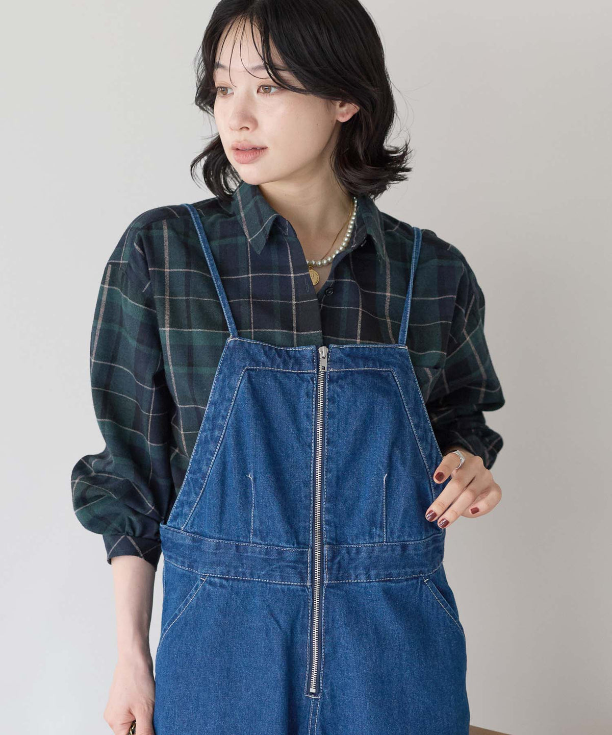 チェックグリーン / 157cm / M