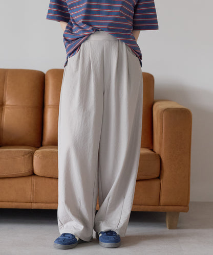 《Scheduled for April 24 Arrival》R/N Pique Tuck Wide Curve Pants