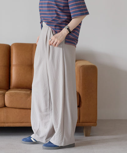 《Scheduled for April 24 Arrival》R/N Pique Tuck Wide Curve Pants