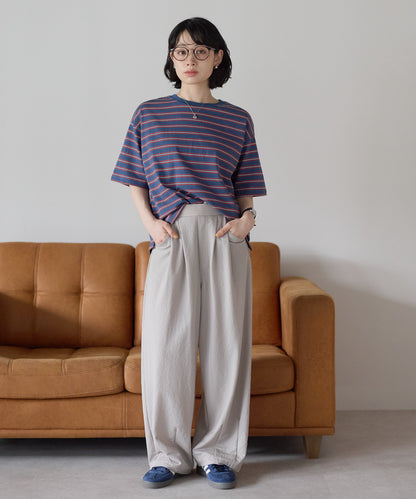 《Scheduled for April 24 Arrival》R/N Pique Tuck Wide Curve Pants