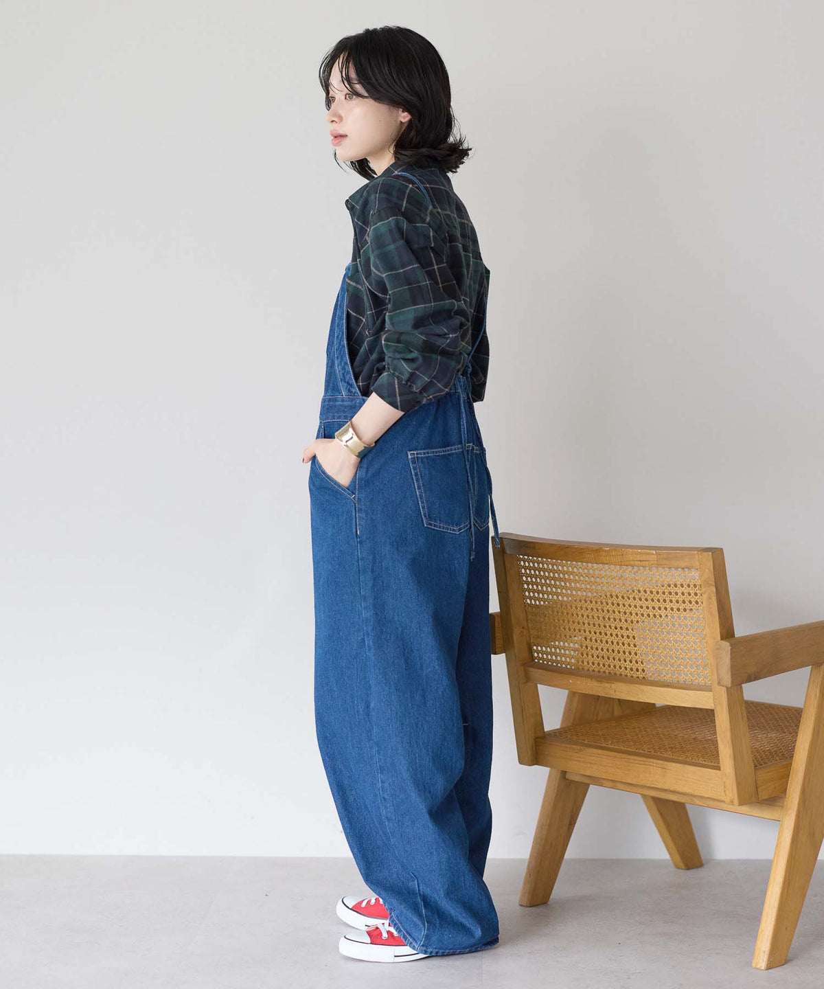 チェックグリーン / 157cm / M