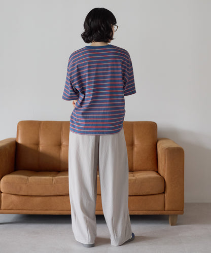 《Scheduled for April 24 Arrival》R/N Pique Tuck Wide Curve Pants