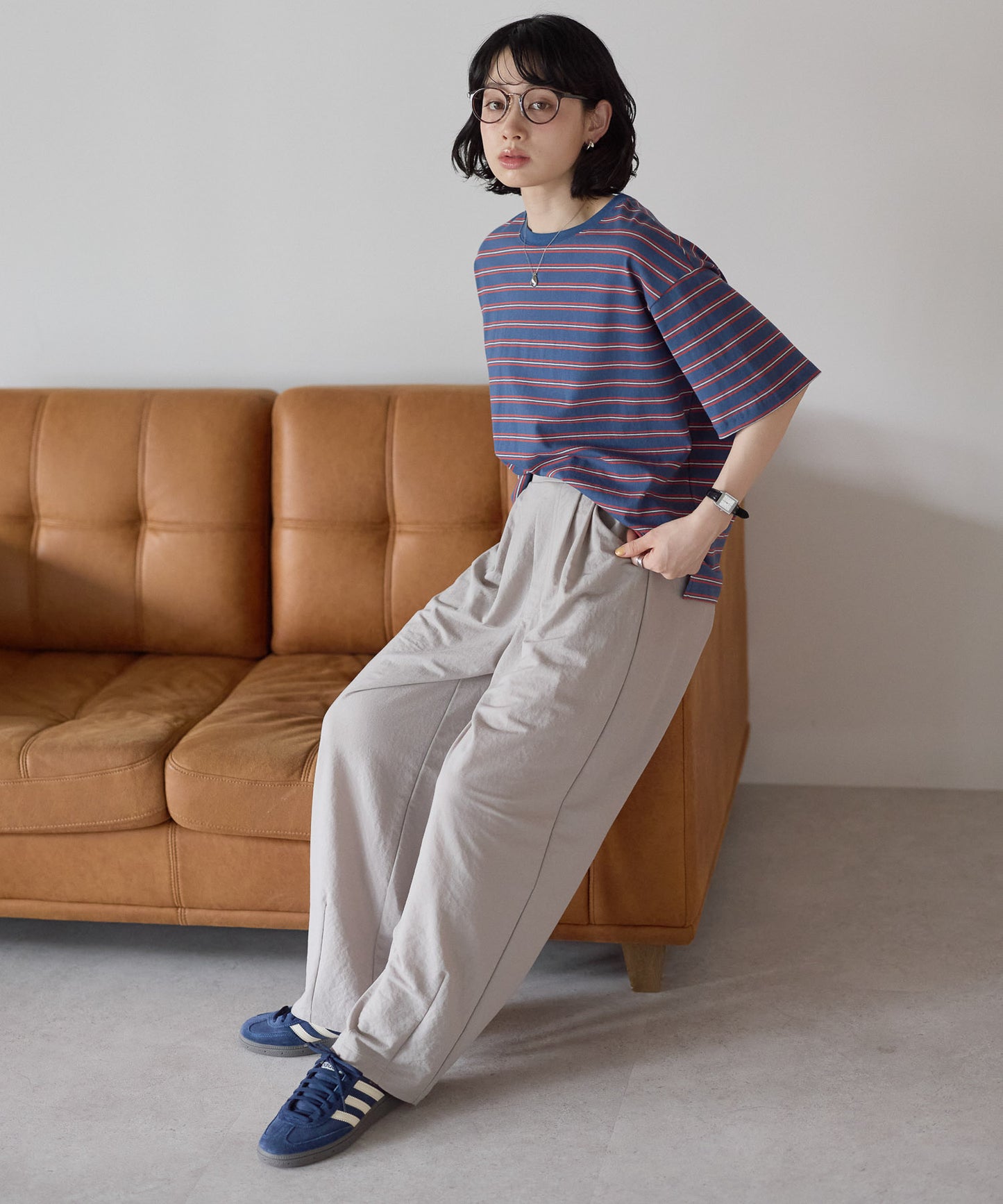 《Scheduled for April 24 Arrival》R/N Pique Tuck Wide Curve Pants