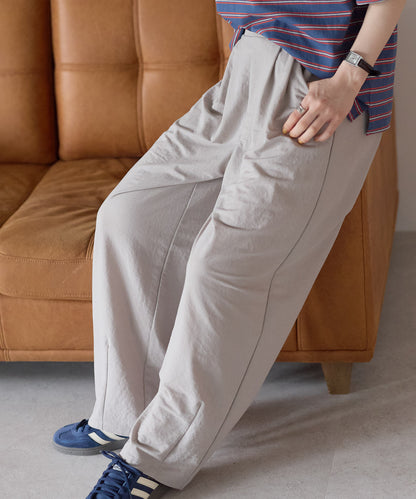 《Scheduled for April 24 Arrival》R/N Pique Tuck Wide Curve Pants