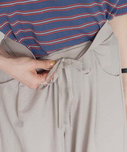 《Scheduled for April 24 Arrival》R/N Pique Tuck Wide Curve Pants