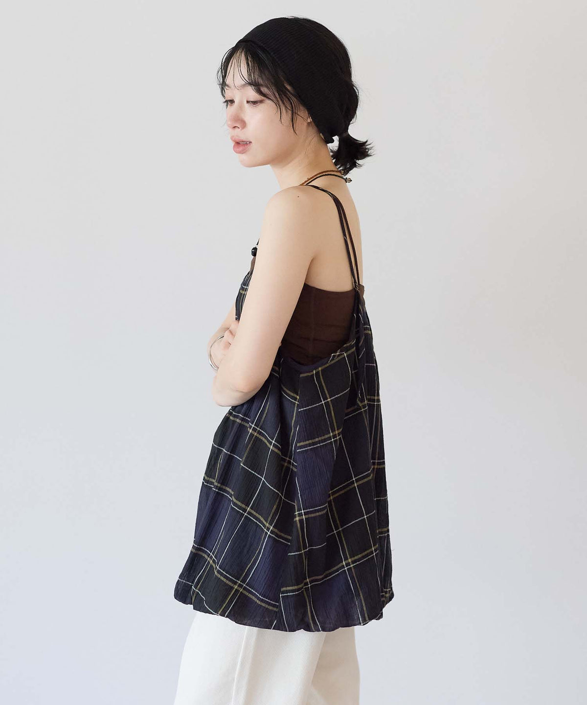 チェックネイビー / 157cm / FREE