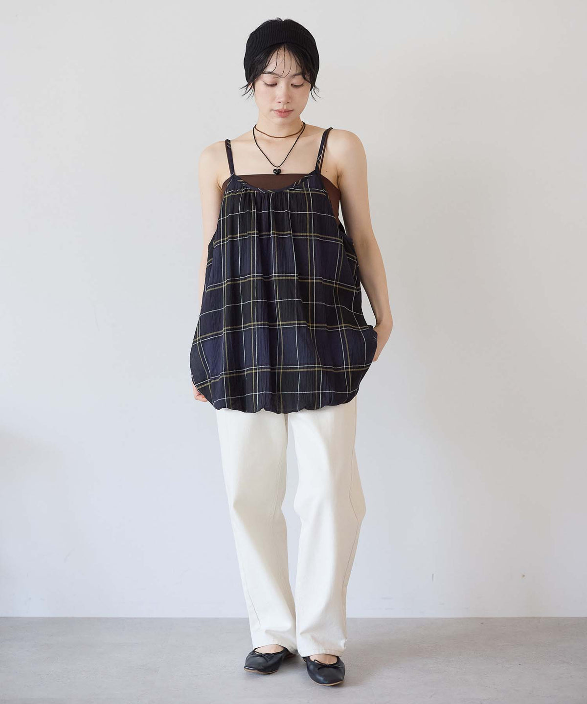 チェックネイビー / 157cm / FREE