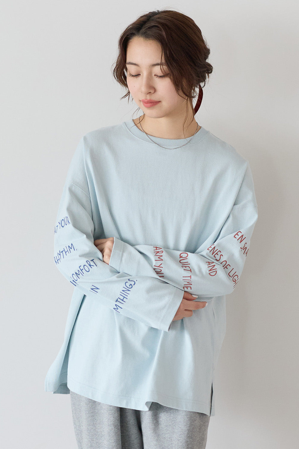 ≪SALE≫ Sleeve Logo Embroidered Pullover