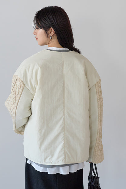 ≪SALE≫Knit Cable Switch Padded Jacket