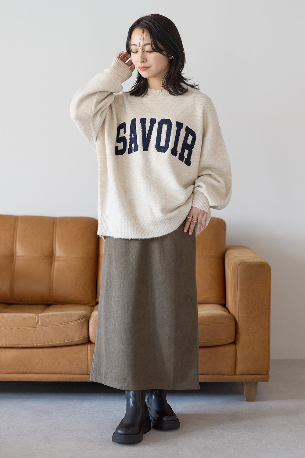 コーデュロイ裏ボンディングスカート