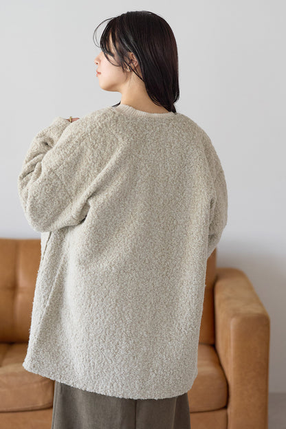 ≪SALE≫Wool-Like Crew Neck Coat