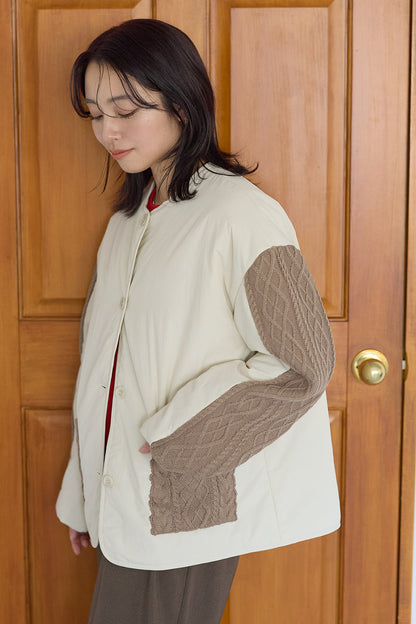 ≪SALE≫Knit Cable Switch Padded Jacket