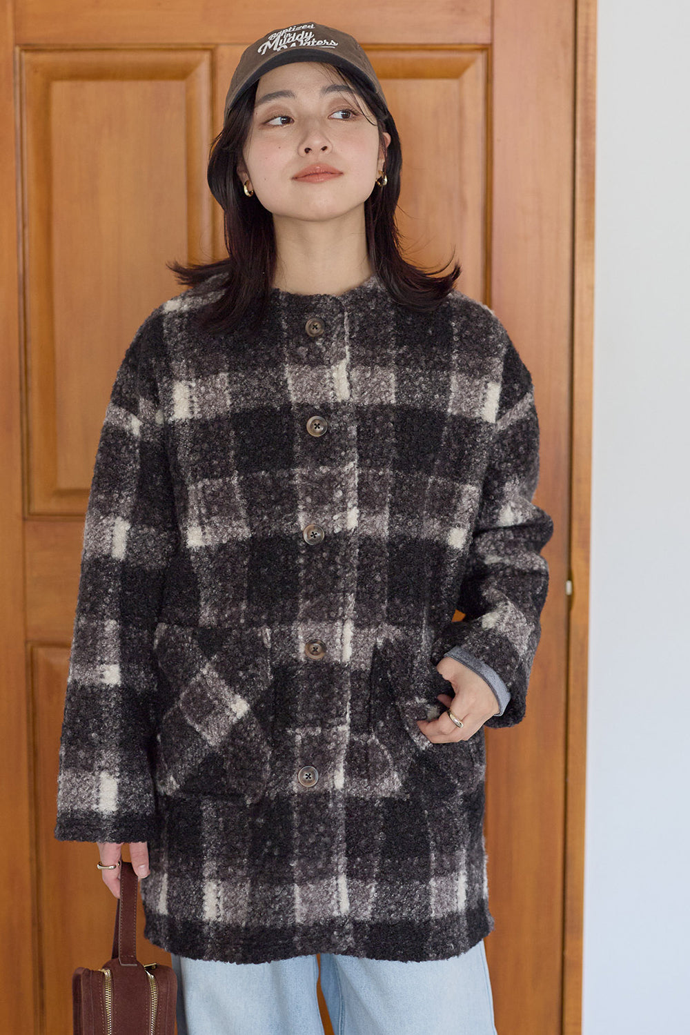 ≪SALE≫Wool-Like Crew Neck Coat