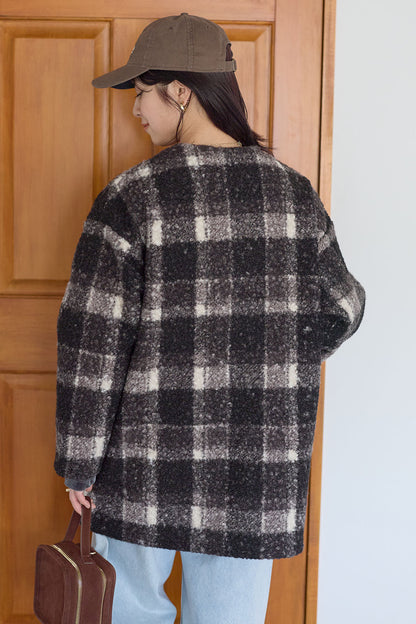 ≪SALE≫Wool-Like Crew Neck Coat