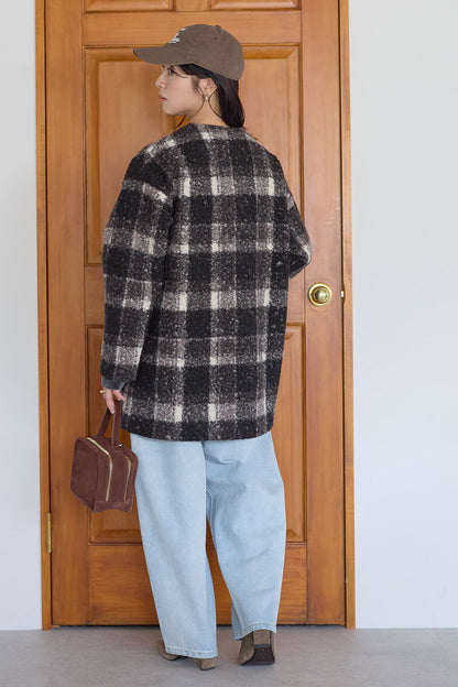 ≪SALE≫Wool-Like Crew Neck Coat
