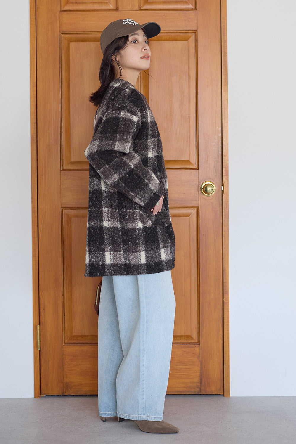 ≪SALE≫Wool-Like Crew Neck Coat