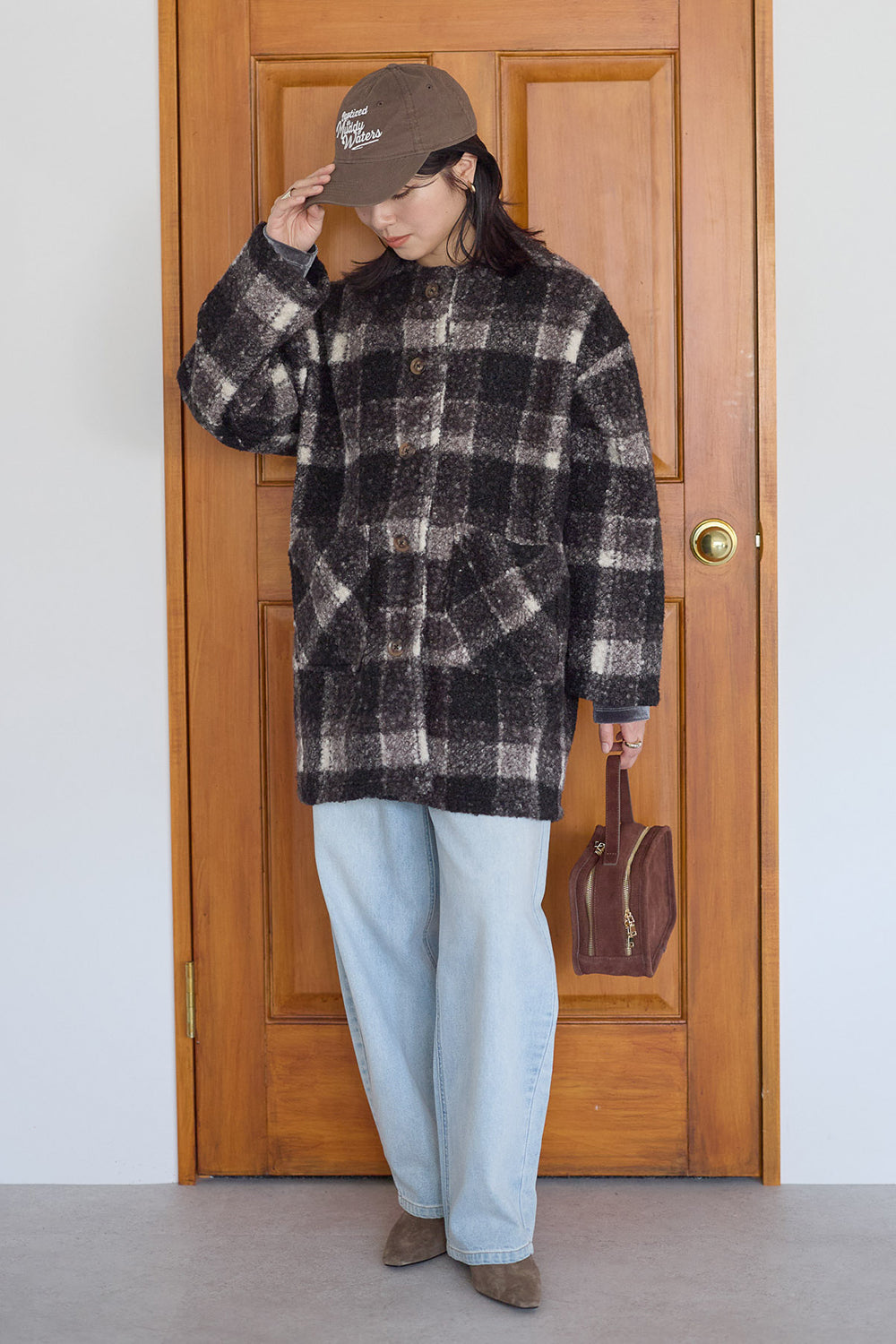 ≪SALE≫Wool-Like Crew Neck Coat