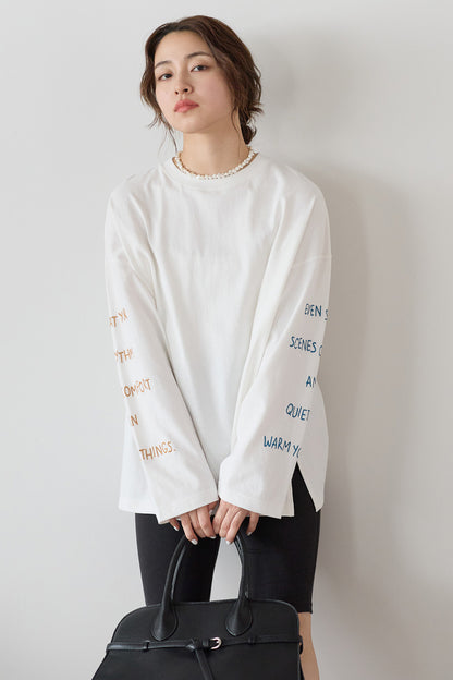 ≪SALE≫ Sleeve Logo Embroidered Pullover