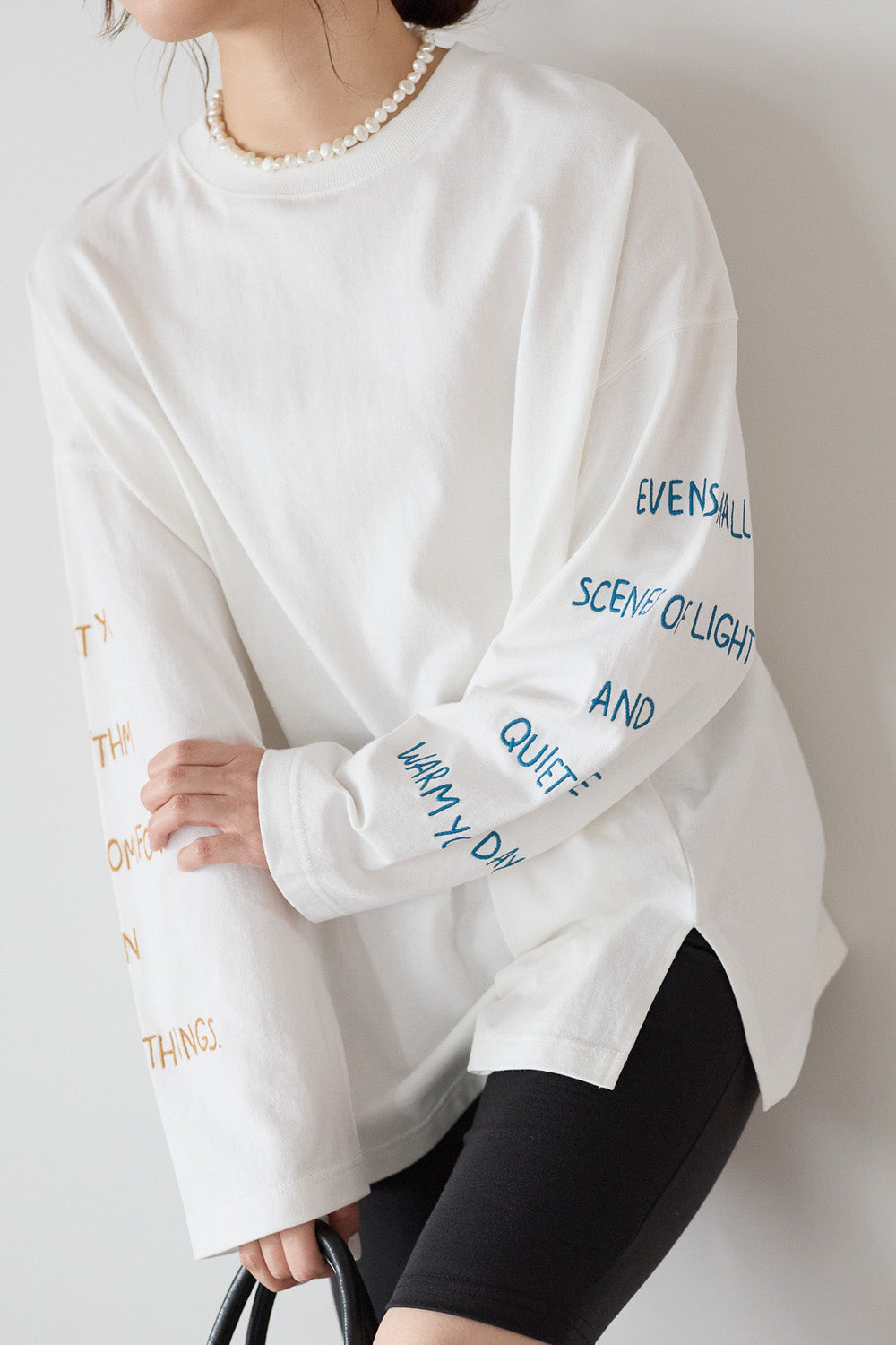 ≪SALE≫ Sleeve Logo Embroidered Pullover