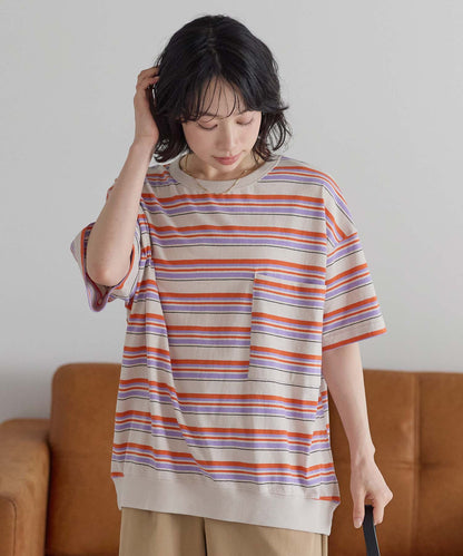 ボーダーオレンジ / 157cm / FREE