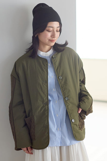 ≪SALE≫Knit Cable Switch Padded Jacket