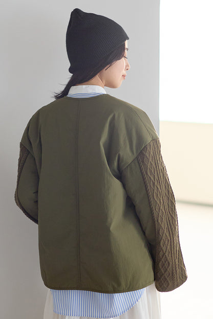 ≪SALE≫Knit Cable Switch Padded Jacket