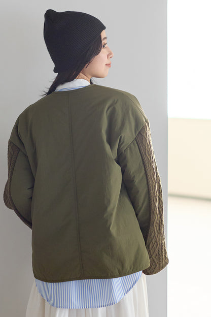 ≪SALE≫Knit Cable Switch Padded Jacket
