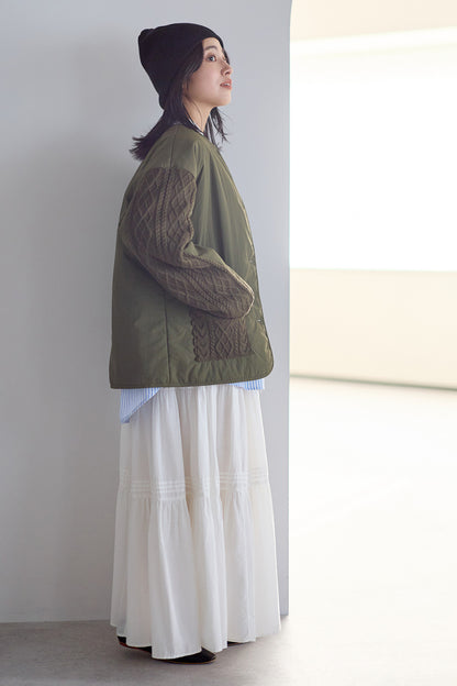 ≪SALE≫Knit Cable Switch Padded Jacket