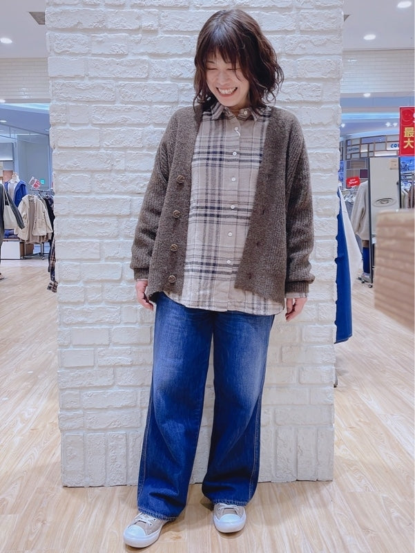 ヘリンボン起毛BIGシャツ
