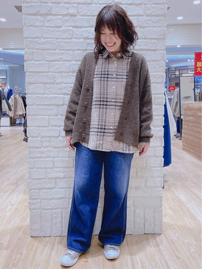 ヘリンボン起毛BIGシャツ