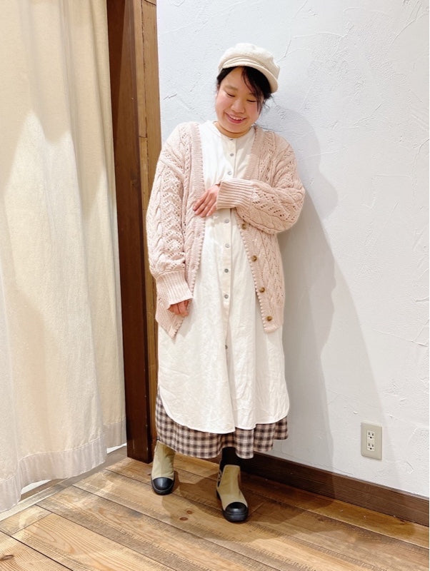 透かし編みボリュームカーディガン