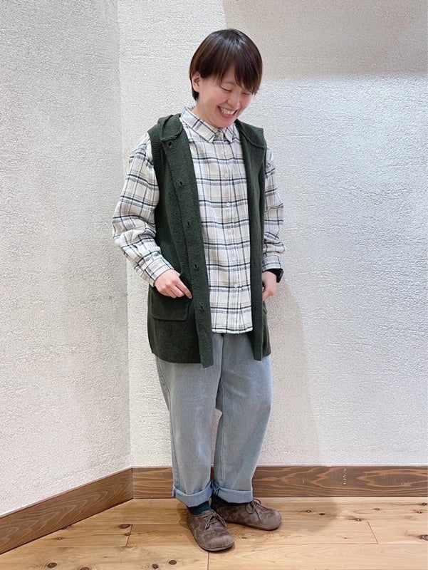ヘリンボン起毛BIGシャツ