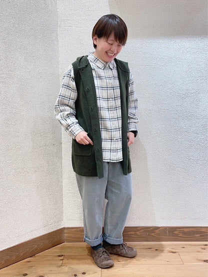 ヘリンボン起毛BIGシャツ